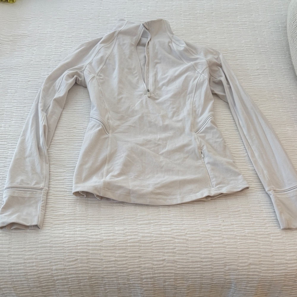 White lululemon quarter zip